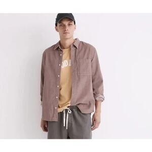 Madewell Men's XL Corduroy Perfect Fit Button Down Shirt Vintage Plum NWT